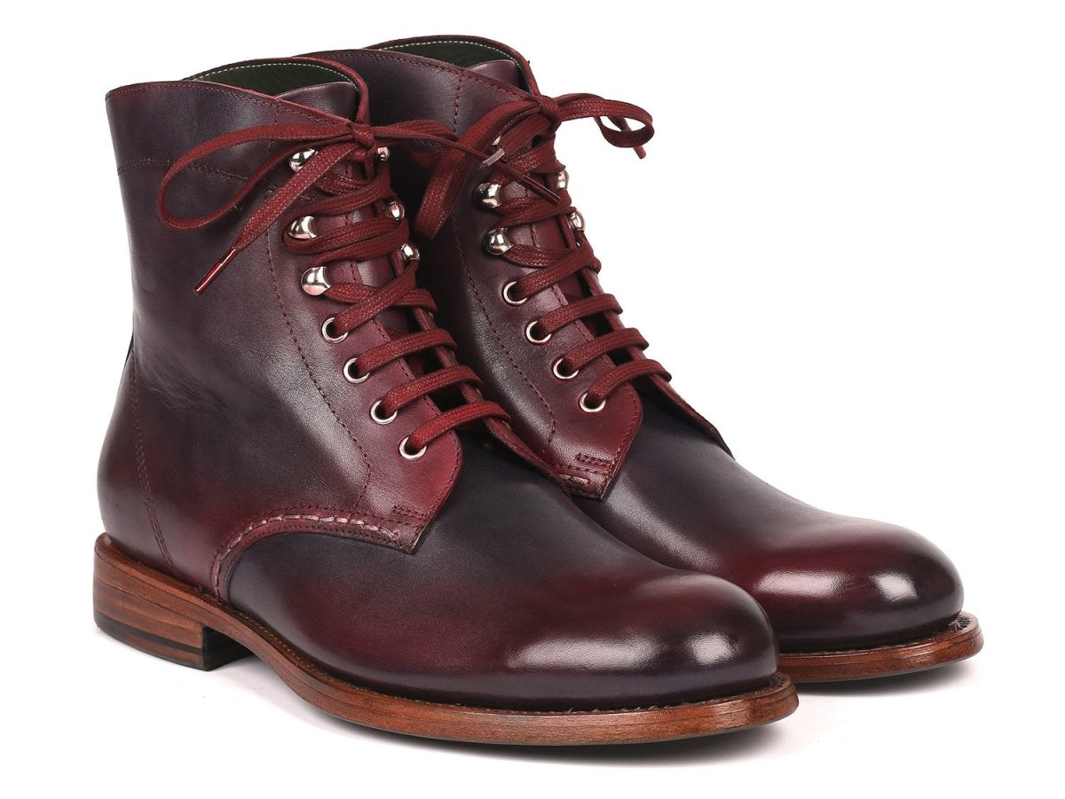 Paul Parkman Men's Leather Boots Bordeaux and Navy (824BRD65)