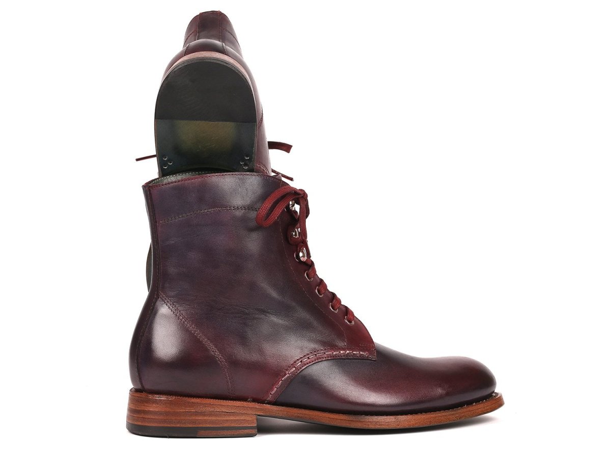 Paul Parkman Men's Leather Boots Bordeaux and Navy (824BRD65)
