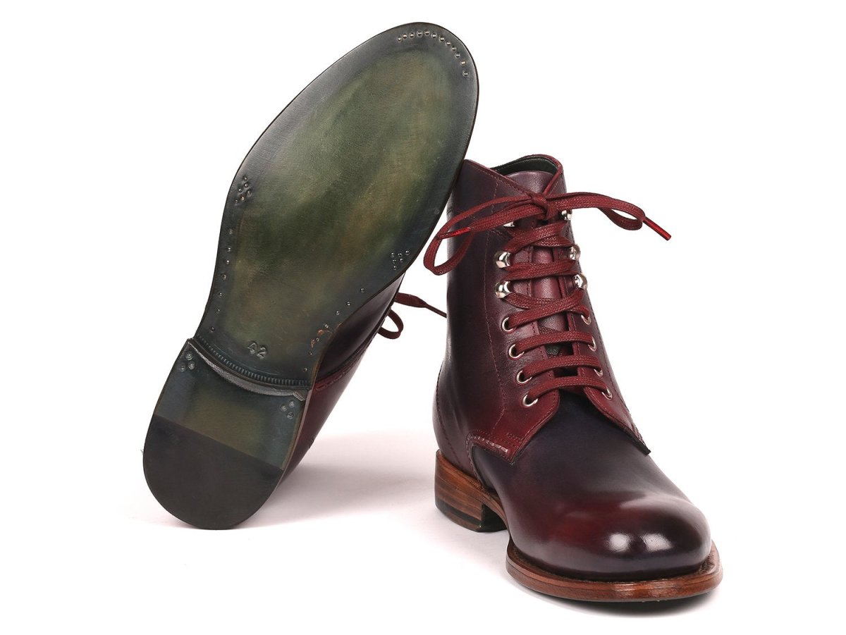 Paul Parkman Men's Leather Boots Bordeaux and Navy (824BRD65)