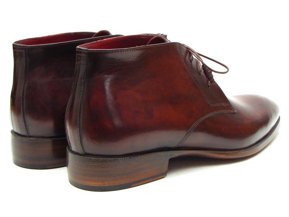 Paul Parkman Men's Leather Chukka Boots in Brown and Bordeaux