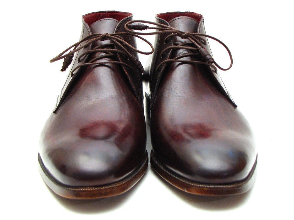 Paul Parkman Men's Leather Chukka Boots in Brown and Bordeaux