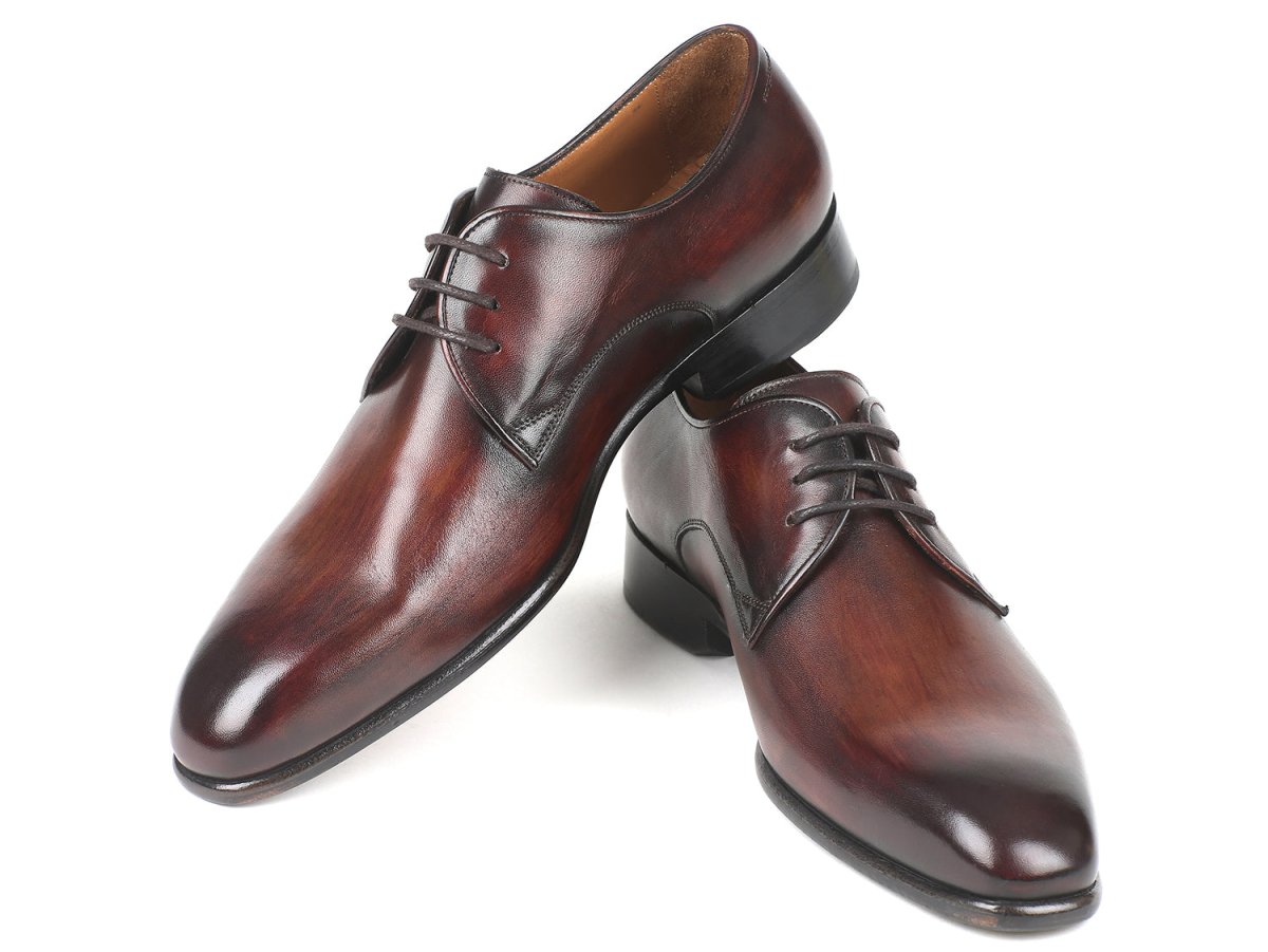 Paul Parkman Men's Leather Derby Shoes in Antique Brown