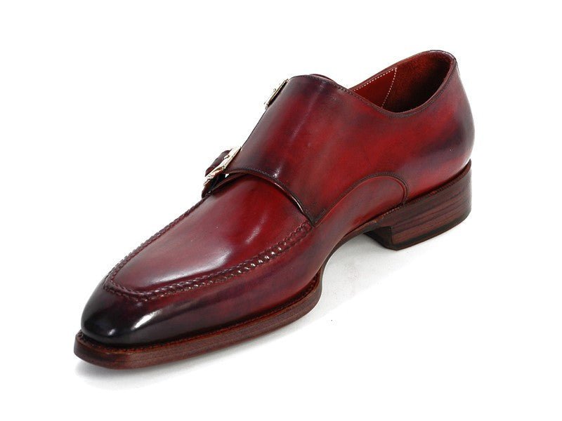 Paul Parkman Men's Leather Double Monkstraps in Black and Bordeaux
