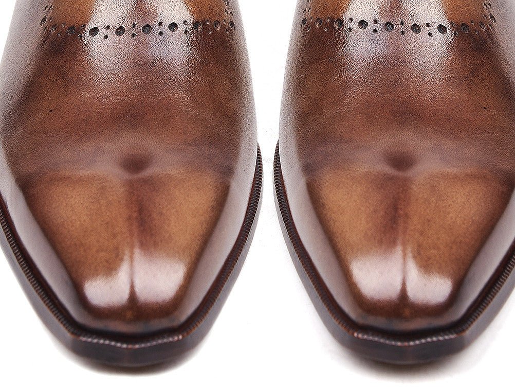Paul Parkman Men's Leather Oxfords in Antique Brown Burnished