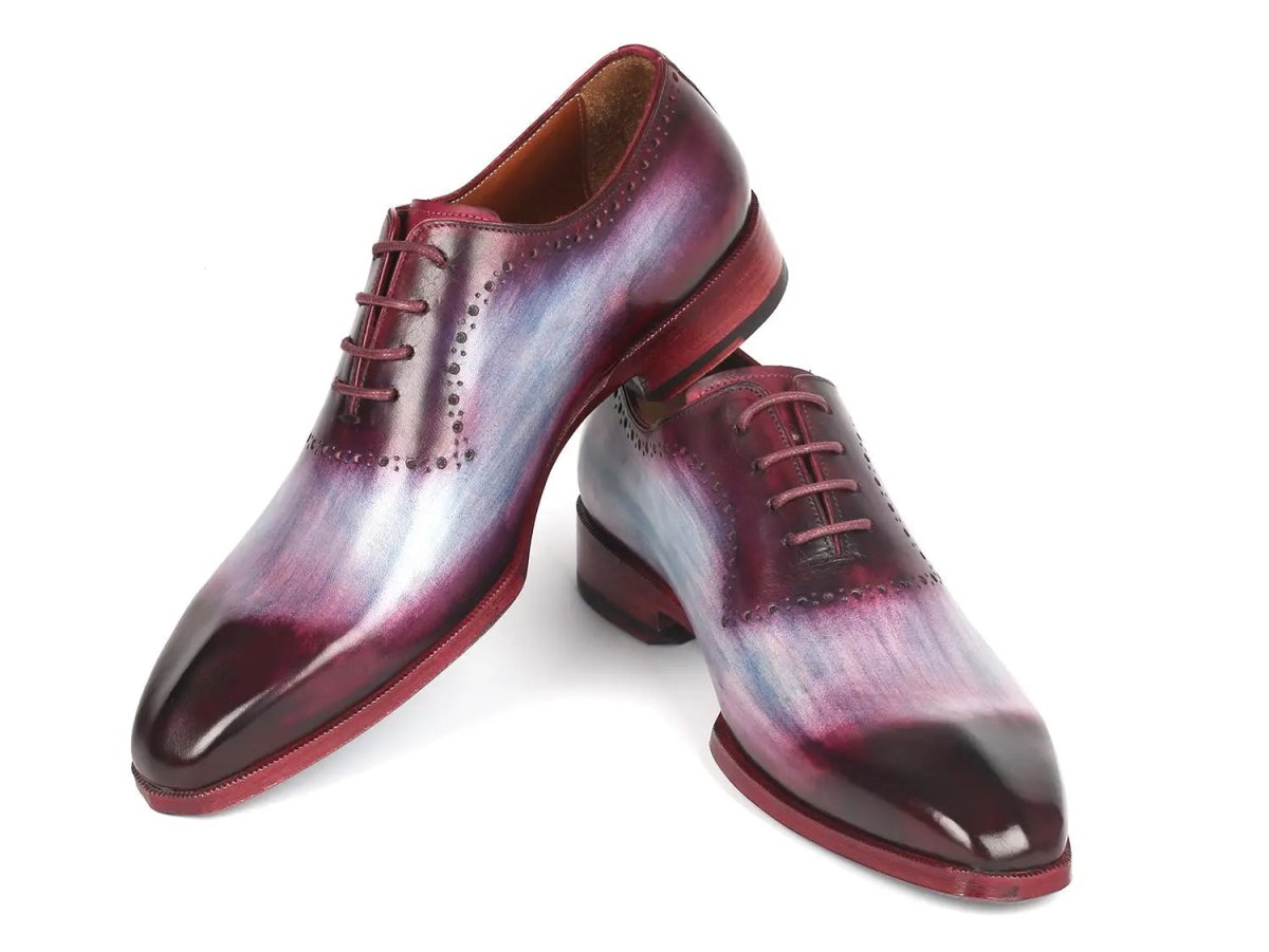 Paul Parkman Men's Leather Oxfords in Blue and Purple