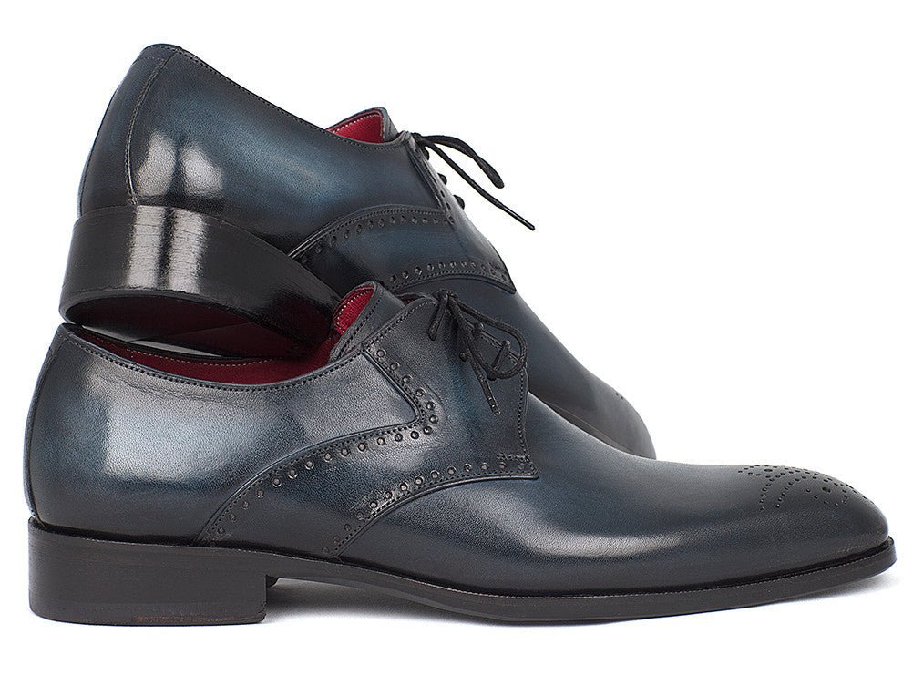 Paul Parkman Men's Medallion Toe Derby Shoes in Navy and Blue