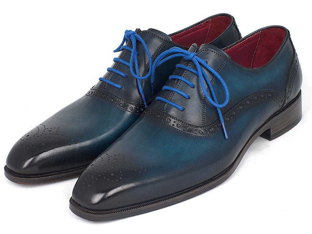 Paul Parkman Men's Medallion Toe Oxfords in Blue and Navy