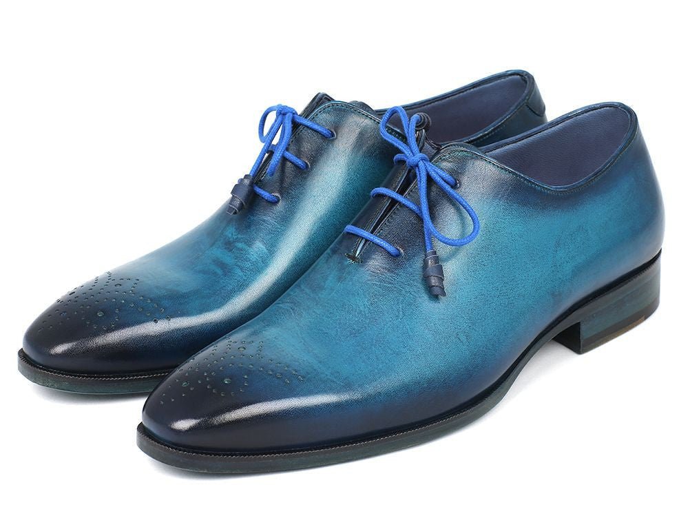Paul Parkman Men's Medallion Toe Oxfords in Blue and Navy