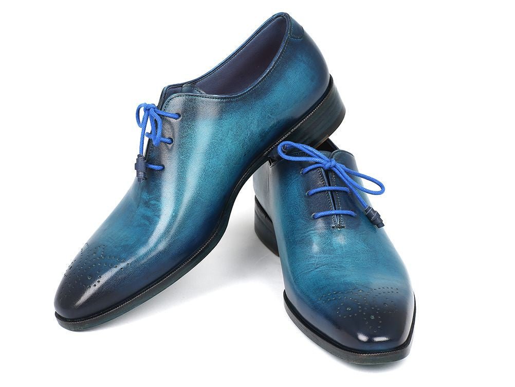 Paul Parkman Men's Medallion Toe Oxfords in Blue and Navy