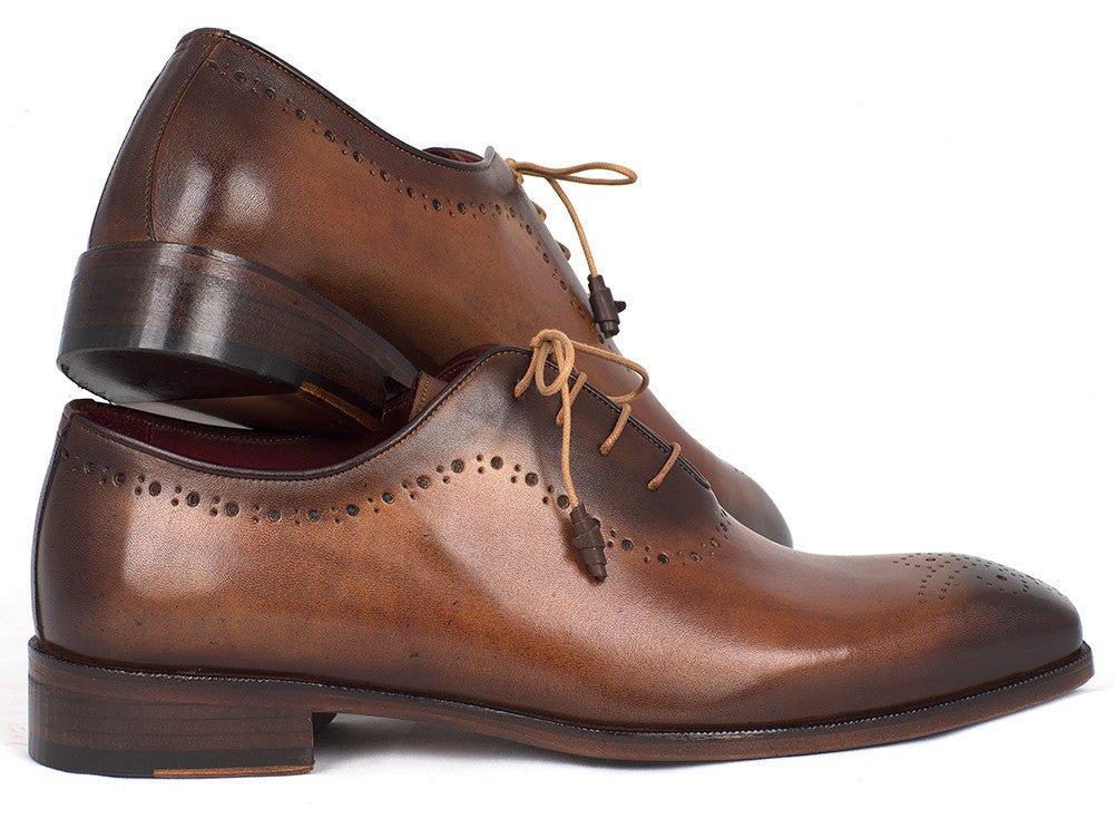 Paul Parkman Men's Medallion Toe Oxfords in Brown and Camel