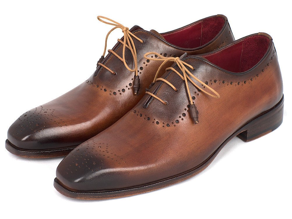 Paul Parkman Men's Medallion Toe Oxfords in Brown and Camel