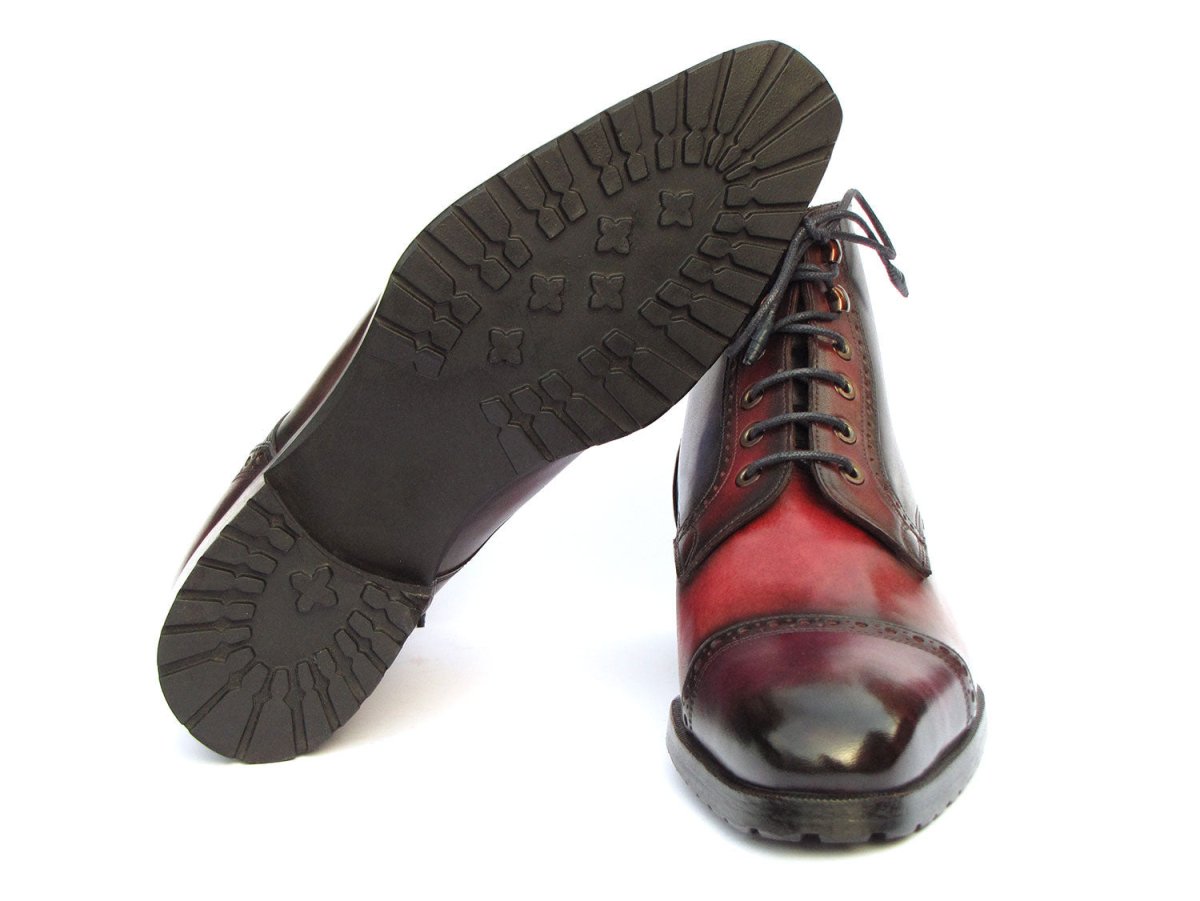Paul Parkman Men's Multicolor Hand Painted Cap Toe Boots (IDBT9566 MLT)