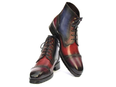 Paul Parkman Men's Multicolor Hand Painted Cap Toe Boots