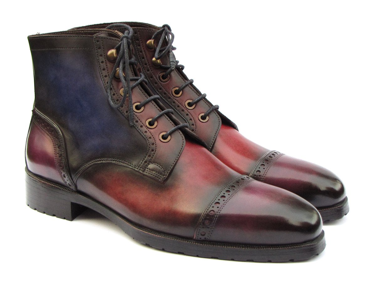 Paul Parkman Men's Multicolor Hand Painted Cap Toe Boots