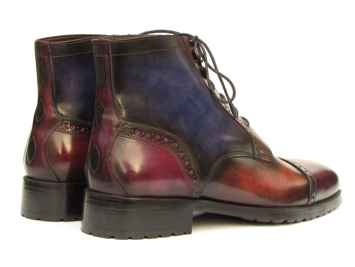 Paul Parkman Men's Multicolor Hand Painted Cap Toe Boots