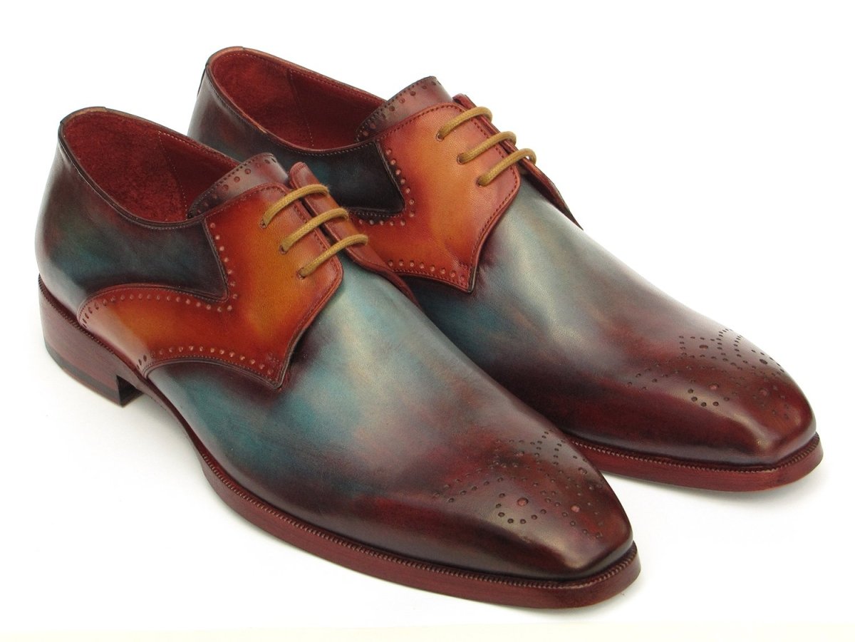 Paul Parkman Men's Multicolor Medallion Toe Derby Shoes (ID6584 - MIX)