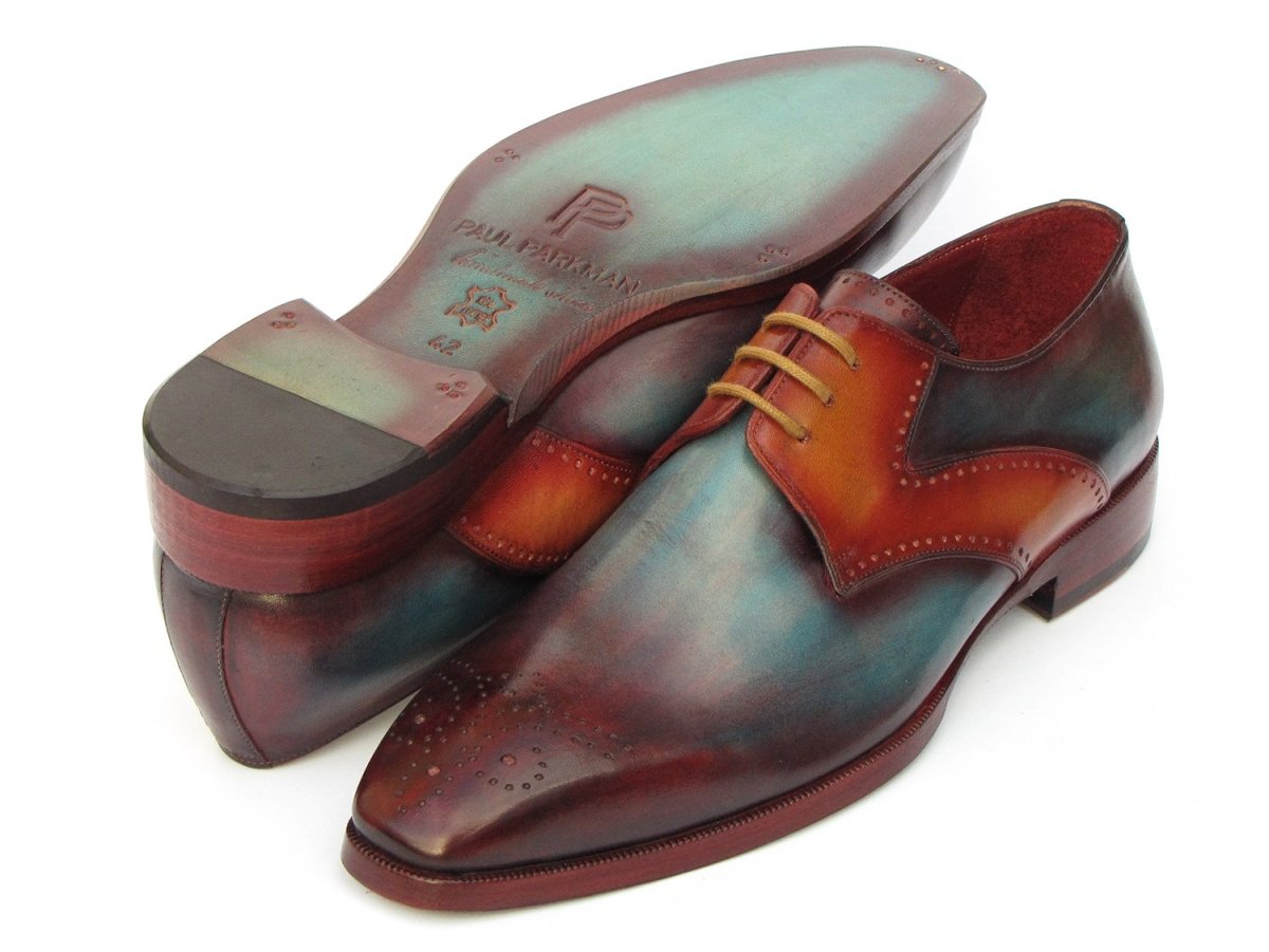 Paul Parkman Men's Multicolor Medallion Toe Derby Shoes (ID6584 - MIX)