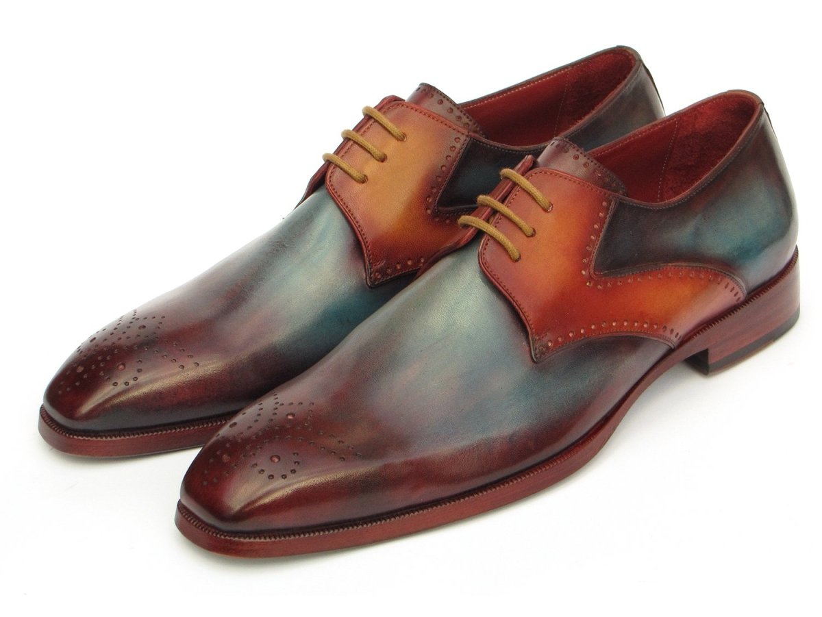 Paul Parkman Men's Multicolor Medallion Toe Derby Shoes (ID6584 - MIX)