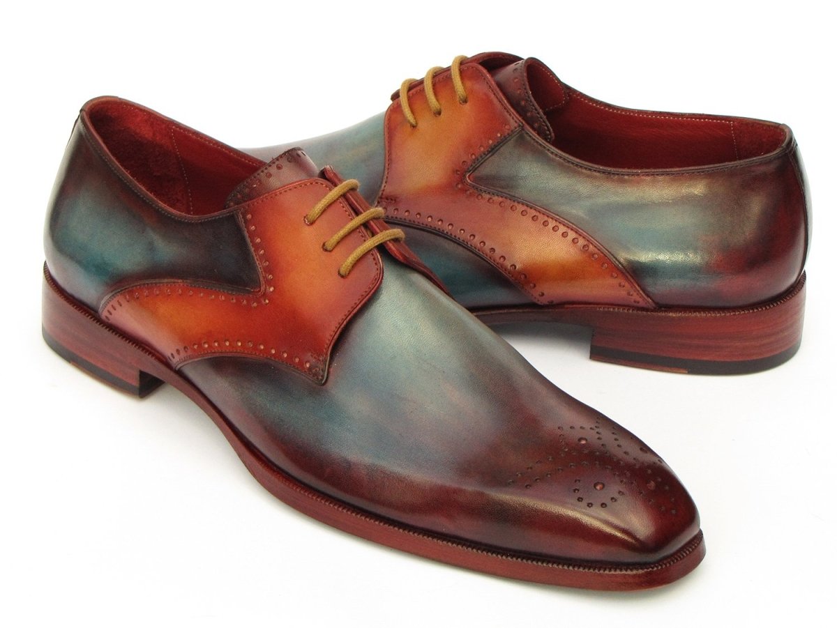 Paul Parkman Men's Multicolor Medallion Toe Derby Shoes (ID6584 - MIX)