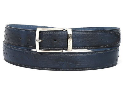 Paul Parkman Men's Navy Genuine Ostrich Belt (IDB04 NVY)