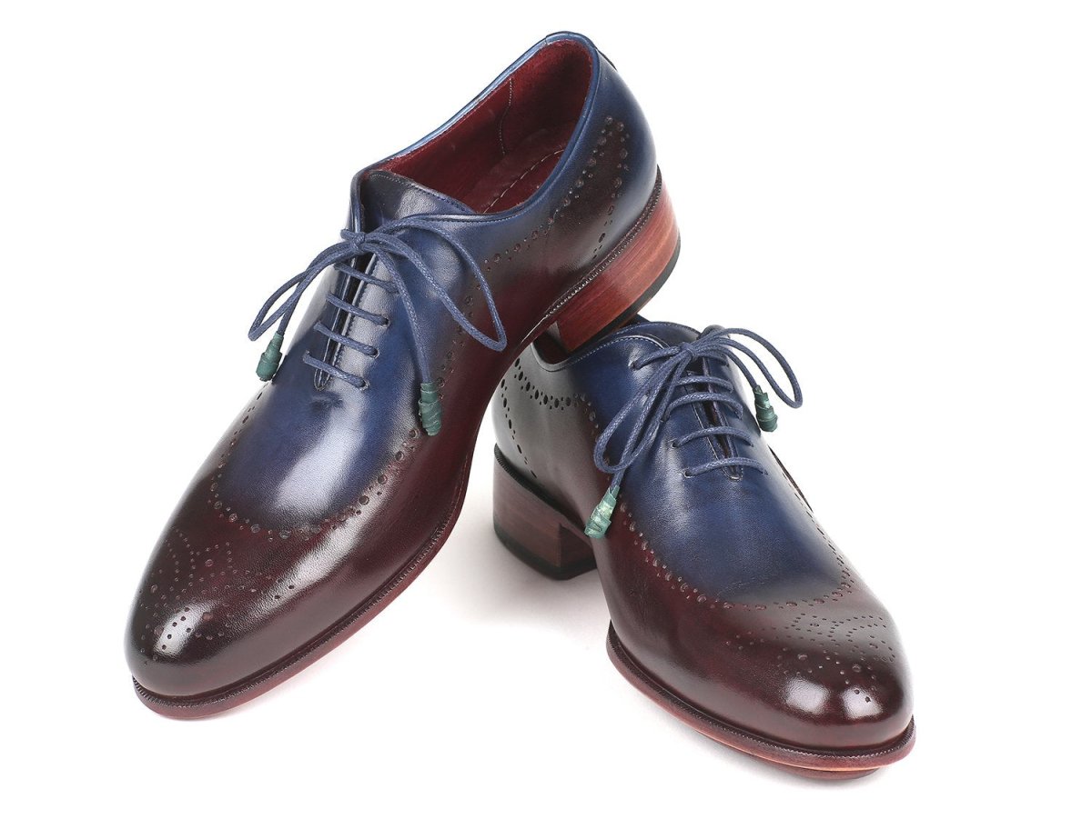 Paul Parkman Men's Opanka Construction Oxfords in Blue and Bordeaux