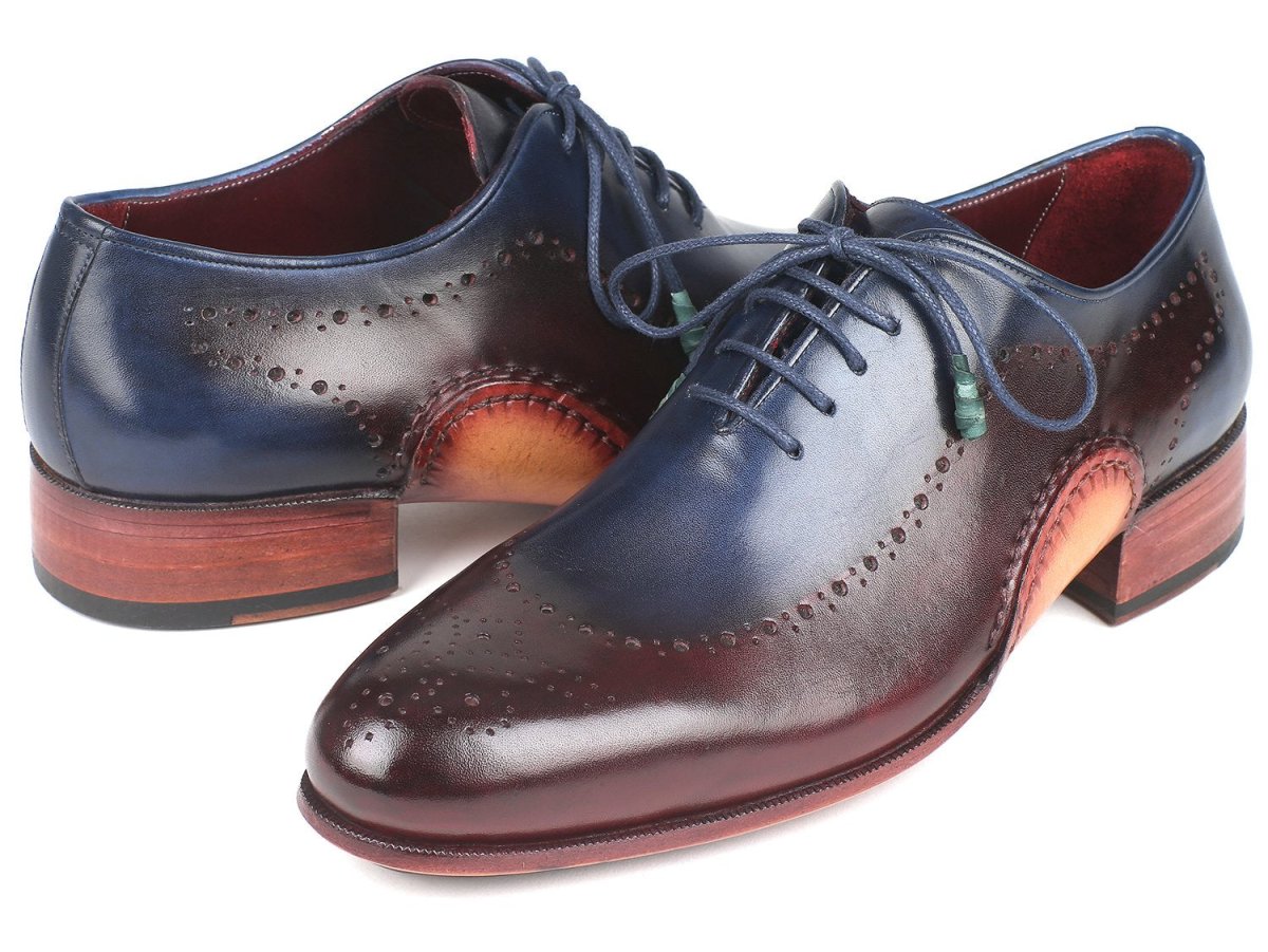 Paul Parkman Men's Opanka Construction Oxfords in Blue and Bordeaux