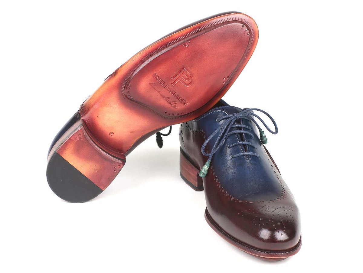 Paul Parkman Men's Opanka Construction Oxfords in Blue and Bordeaux