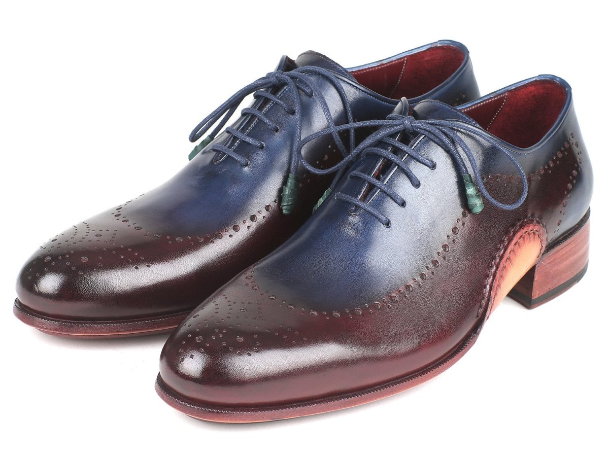 Paul Parkman Men's Opanka Construction Oxfords in Blue and Bordeaux