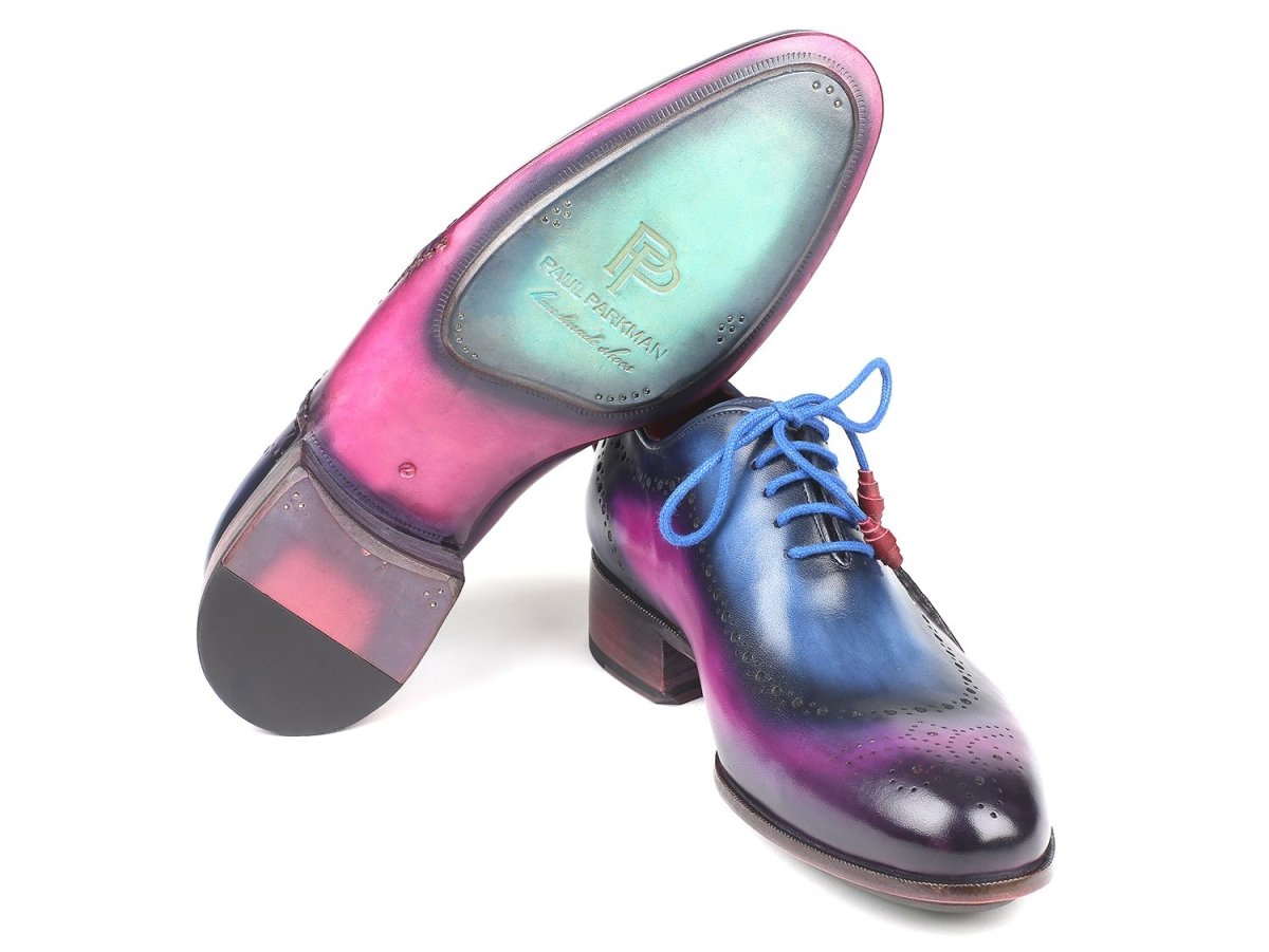 Paul Parkman Men's Opanka Construction Oxfords in Blue and Purple