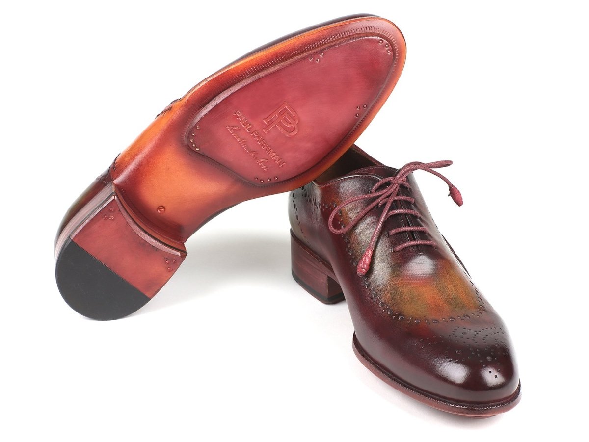 Paul Parkman Men's Opanka Construction Oxfords in Green and Bordeaux