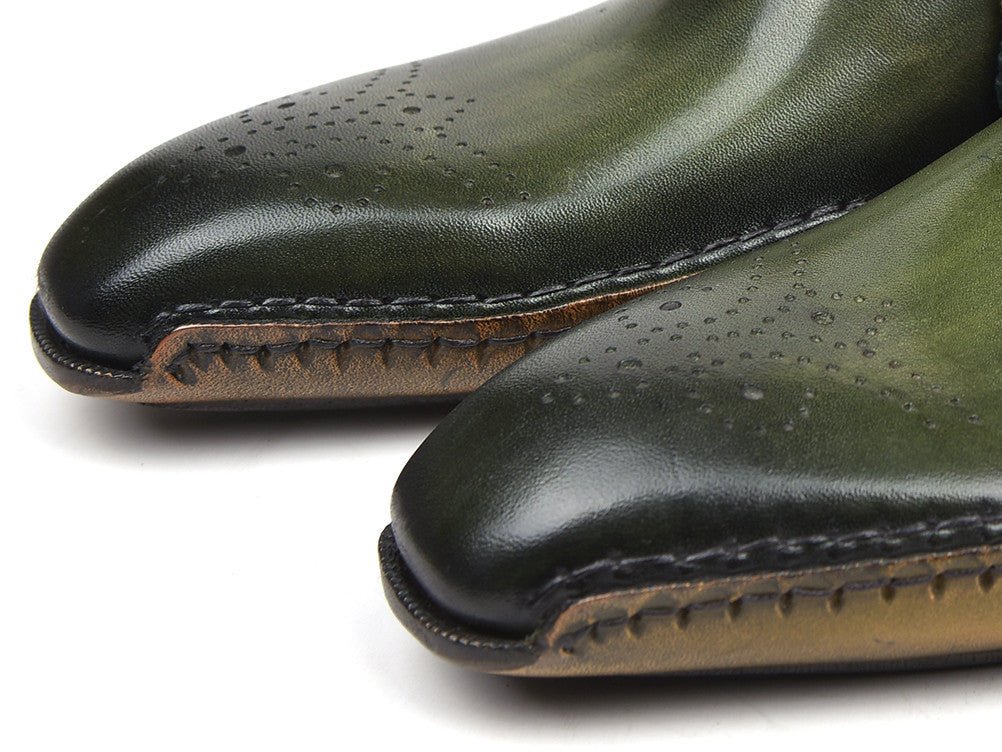Paul Parkman Men's Opanka Construction Oxfords in Green