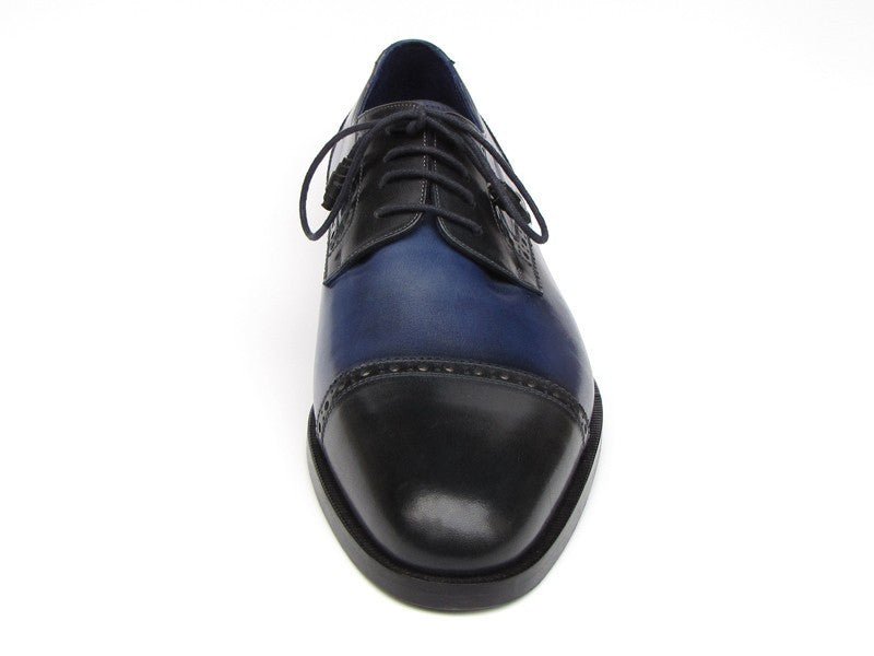 Paul Parkman Men's Parliament Blue Derby Shoes Leather Upper and Leather Sole (ID046 - BLU)