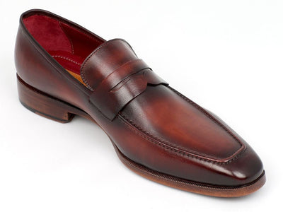 Paul Parkman Men's Penny Loafer Bordeaux and Brown Calfskin (ID10FD61)