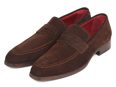Paul Parkman Men's Penny Loafers Brown Suede (ID10SD83)