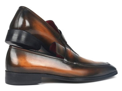 Paul Parkman Men's Penny Loafers Olive Brown (ID10LZ24)