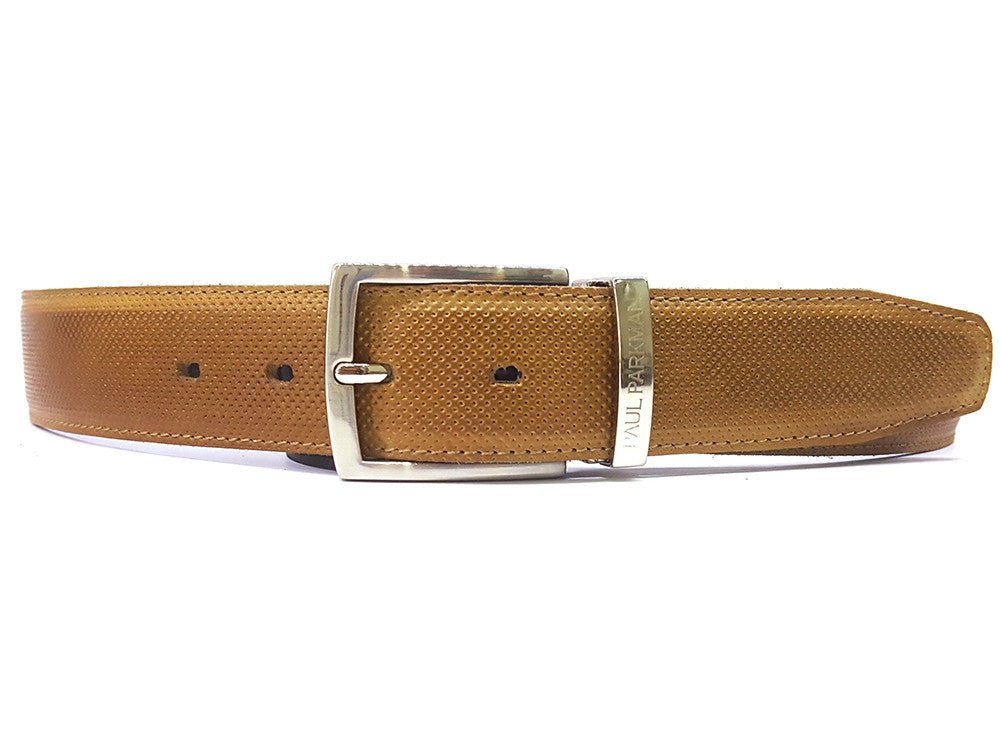 Paul Parkman Men's Perforated Leather Belt Beige (IDB08 - BEJ)