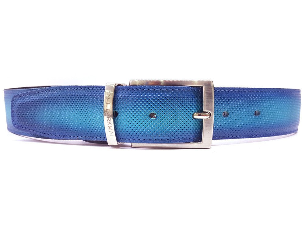 Paul Parkman Men's Perforated Leather Belt Turquoise (IDB08 - TRQ)
