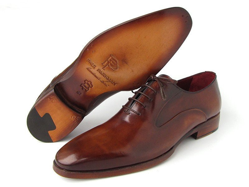 Paul Parkman Men's Plain Toe Calfskin Oxfords in Brown