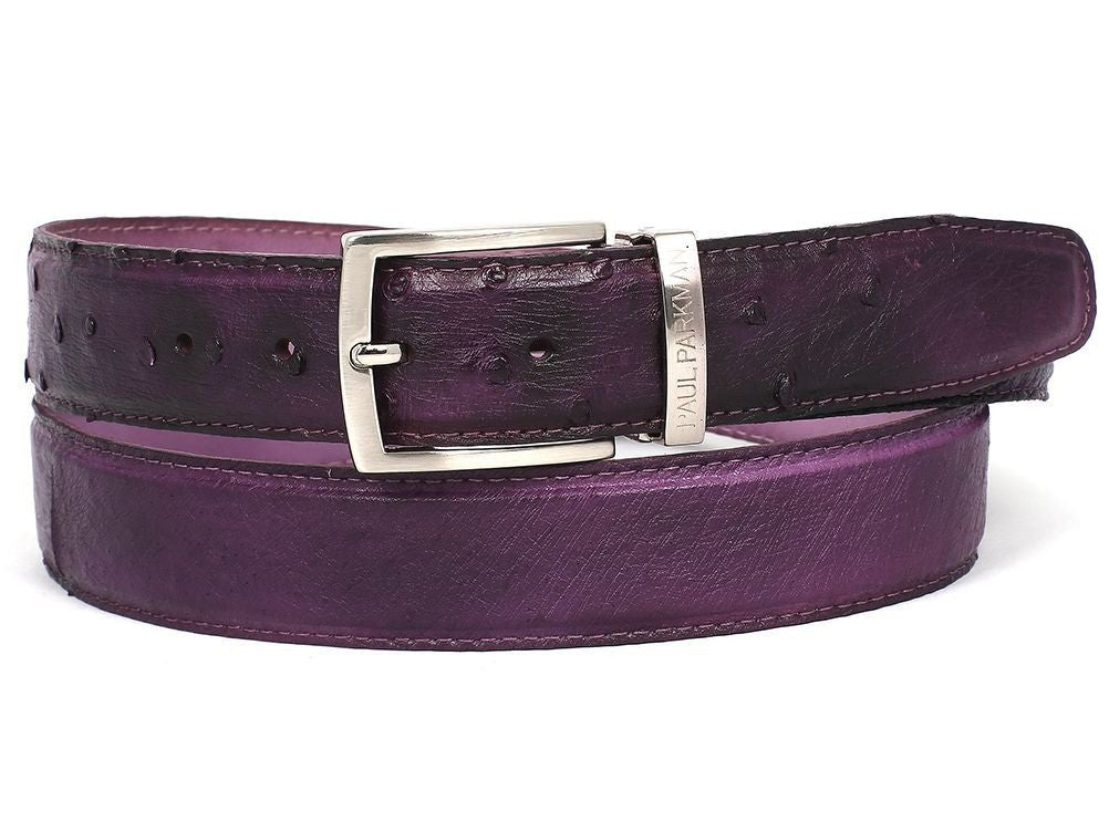 Paul Parkman Men's Purple Genuine Ostrich Belt (IDB04 RP)
