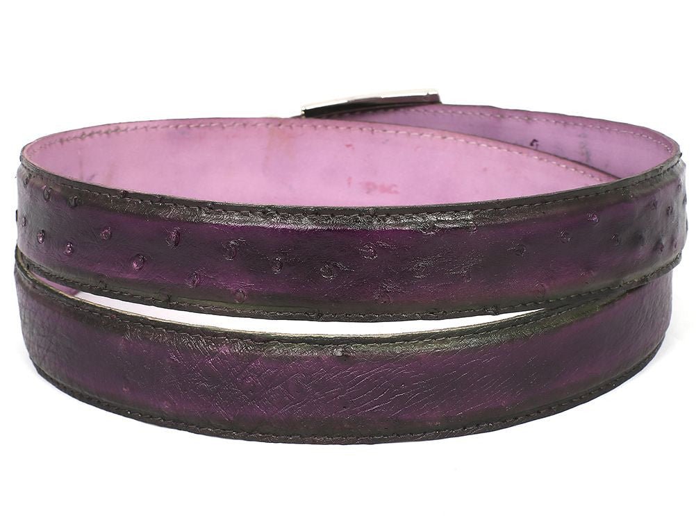 Paul Parkman Men's Purple Genuine Ostrich Belt (IDB04 RP)