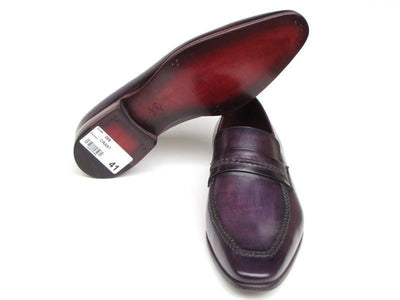 Paul Parkman Men's Purple Loafers Handmade Slip - On Shoes (ID068 - RP)