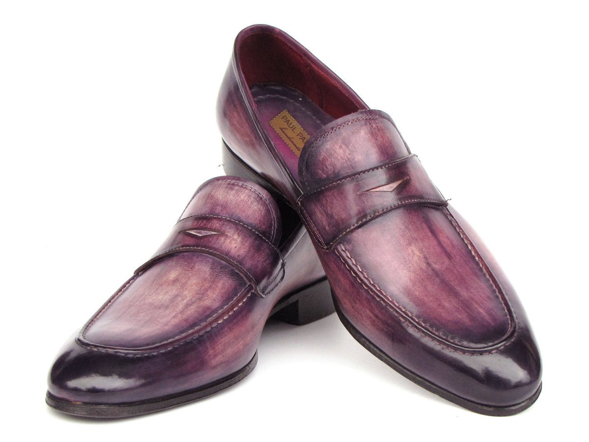 Paul Parkman Men's Purple Patina Penny Loafers (ID17PRP33)