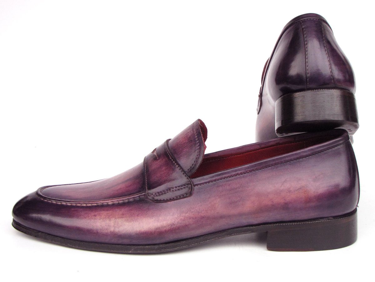 Paul Parkman Men's Purple Patina Penny Loafers (ID17PRP33)