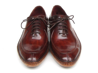 Paul Parkman Men's Side Handsewn Split - toe Burgundy Oxfords (ID054 - BUR)