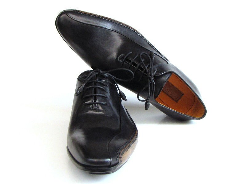Paul Parkman Men's Side HandsewnLeather Oxfords in Black