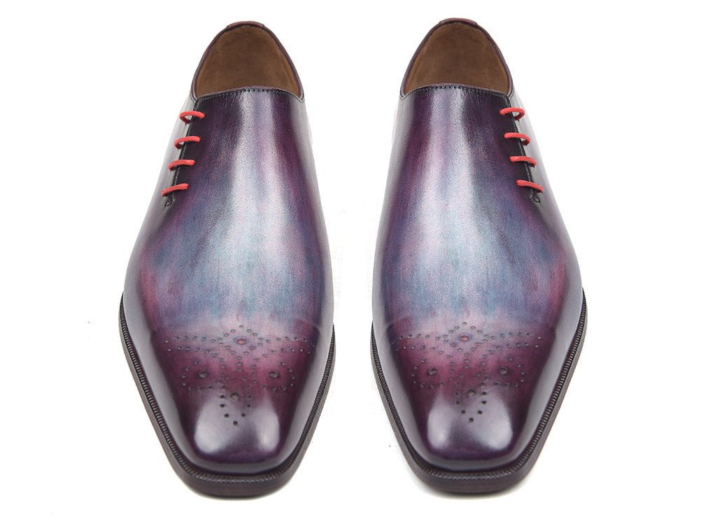 Paul Parkman Men's Side Lace Leather Oxfords in Purple
