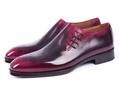 Paul Parkman Men's Side Lace Oxfords Purple and Gray (ID846F11)