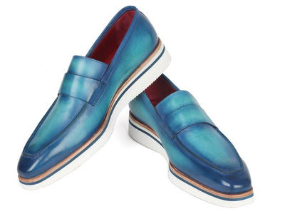 Paul Parkman Men's Smart Casual Loafers Blue (ID183 BLU TRQ)