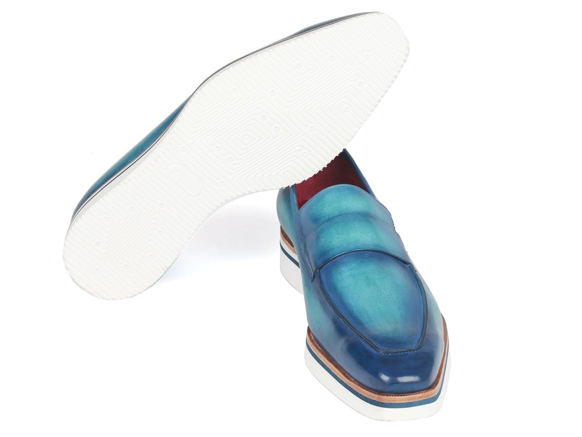 Paul Parkman Men's Smart Casual Loafers Blue (ID183 BLU TRQ)