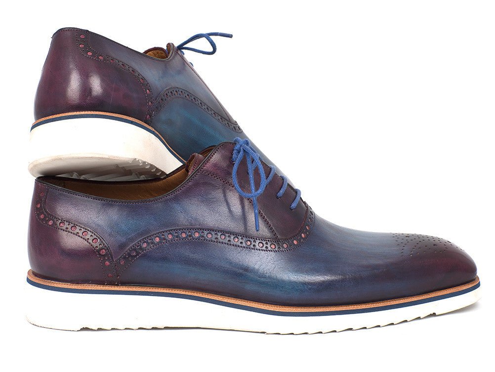 Paul Parkman Men's Smart Casual Oxford Shoes in Blue and Purple